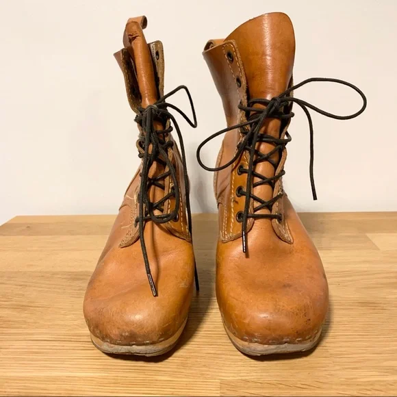 Swedish Hasbeens Hippie Lace Up Leather booties size 38 - Picture 7 of 11